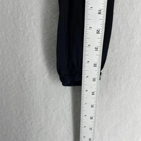 Forever 21 Blouse Womens S Black Pullover Draped V-Neck Knot Hem Keyhole Back - Picture 5 of 11